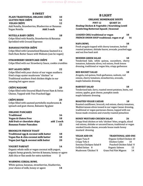 brooklyn organic kitchen menu